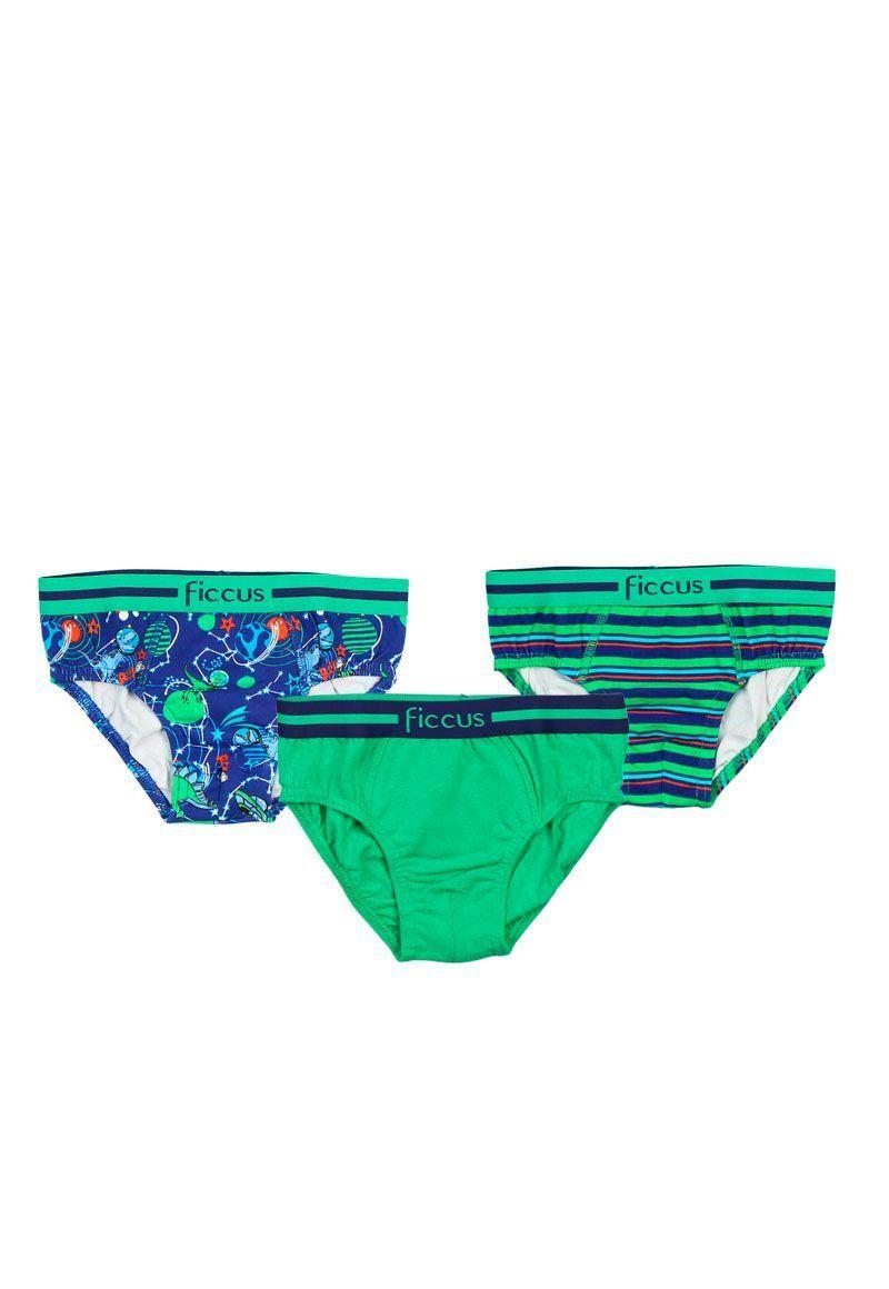 Pack triple briefs kids niño ficcus 640-0