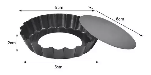 Pack X12 Moldes Tartaleta Desmontable Tarta Individual 8cm 108395-5