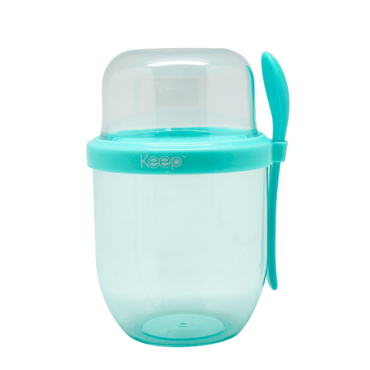 Vaso Para Yogurt Con Cuchara 500 ml Rosado - Keep-2