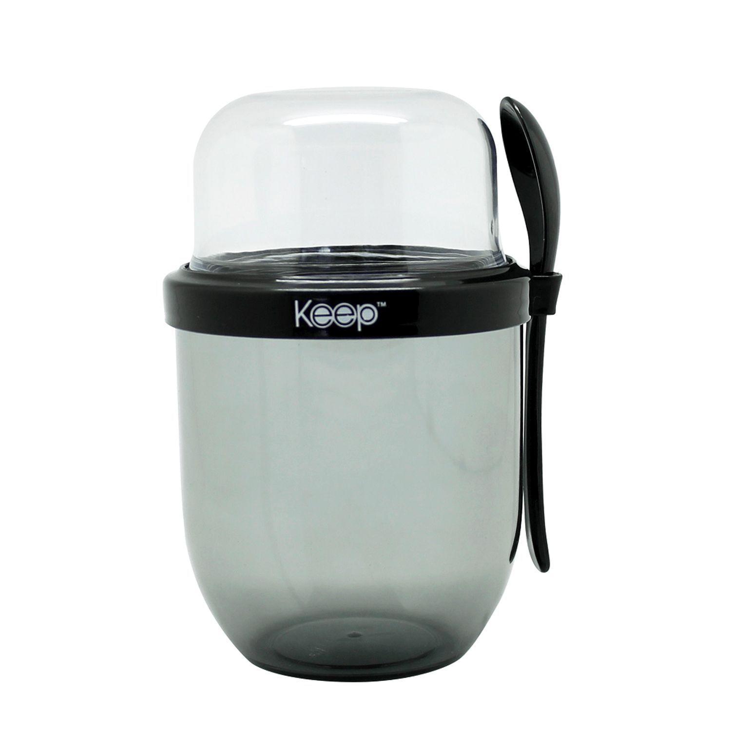 Vaso Para Yogurt Con Cuchara 500 ml Rosado - Keep-1