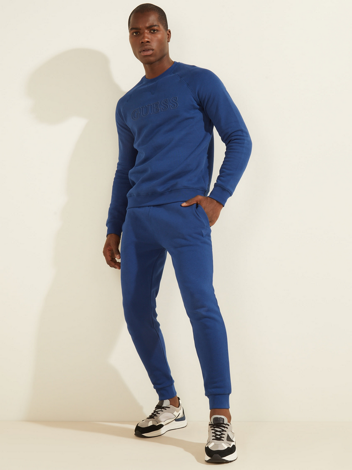 Poleron Guess Aldwin Sweatshirt Crew Neck Azul-2