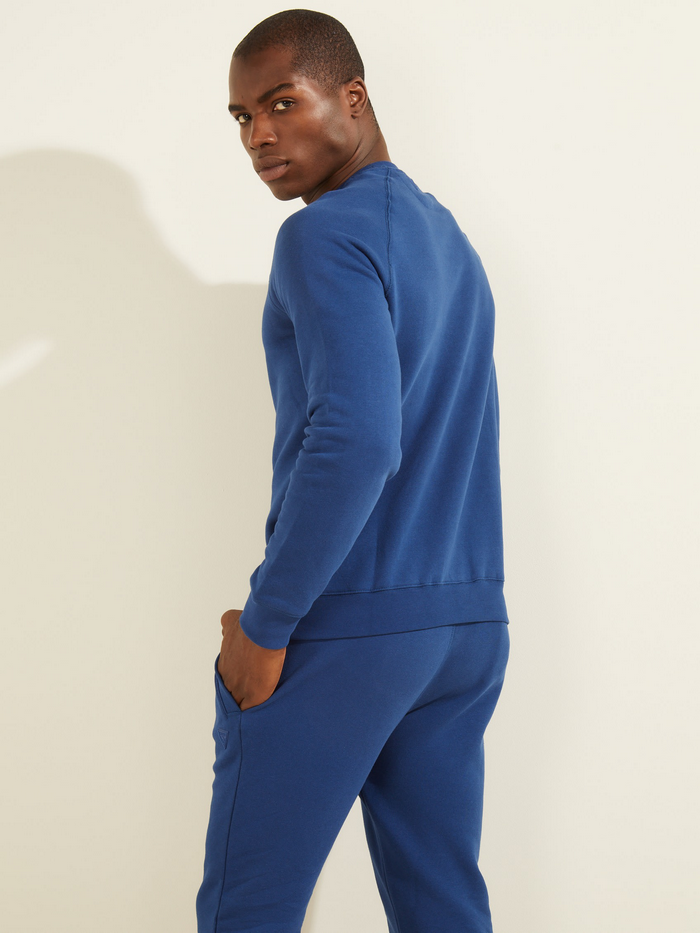 Poleron Guess Aldwin Sweatshirt Crew Neck Azul-3