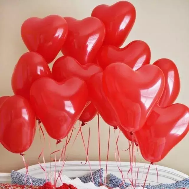 Pack 25 Globos De Corazon Globos De San Valentin Globo Rojo-3