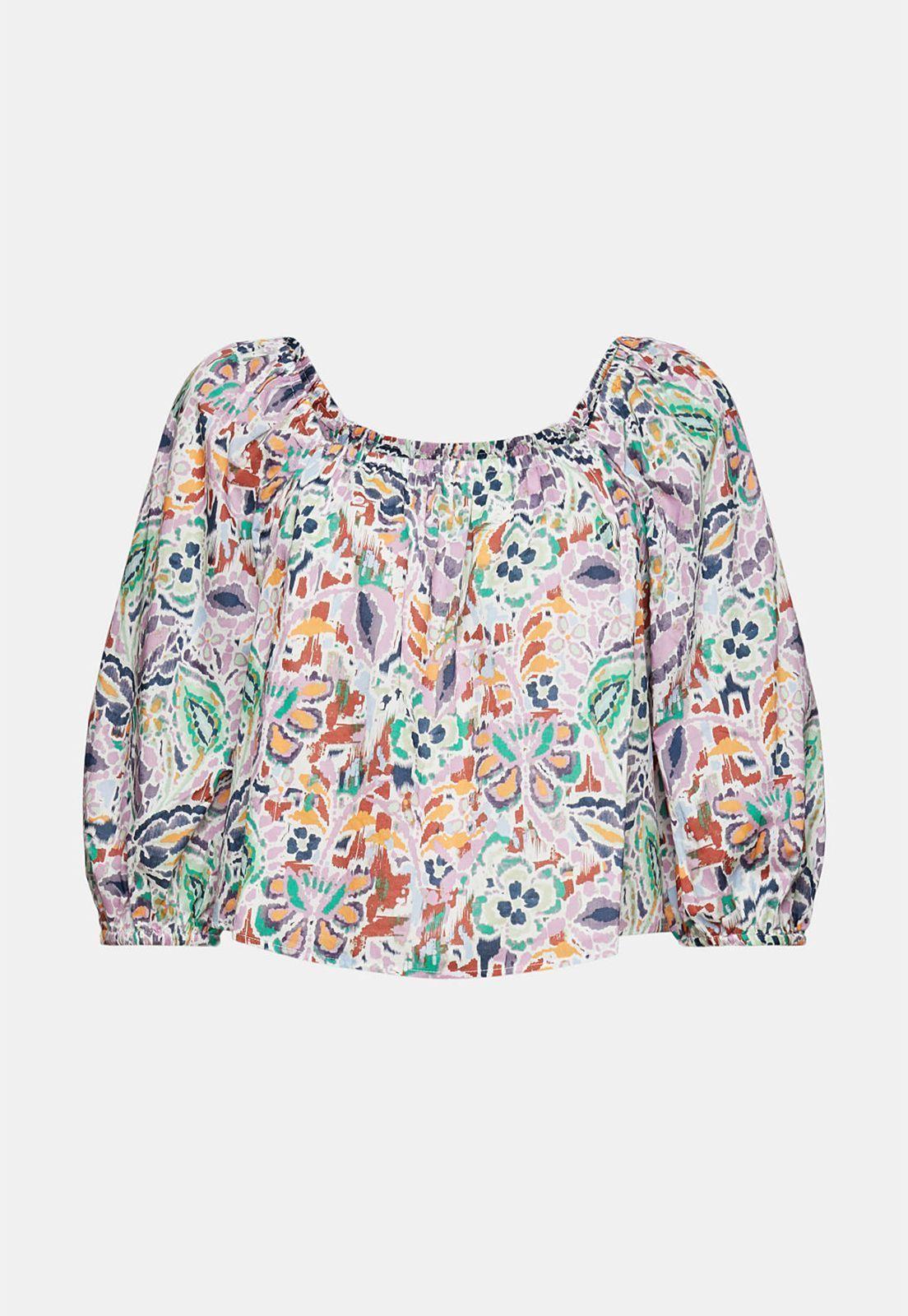 Blusa Estampada Con Escote Cuadrado Esprit-3
