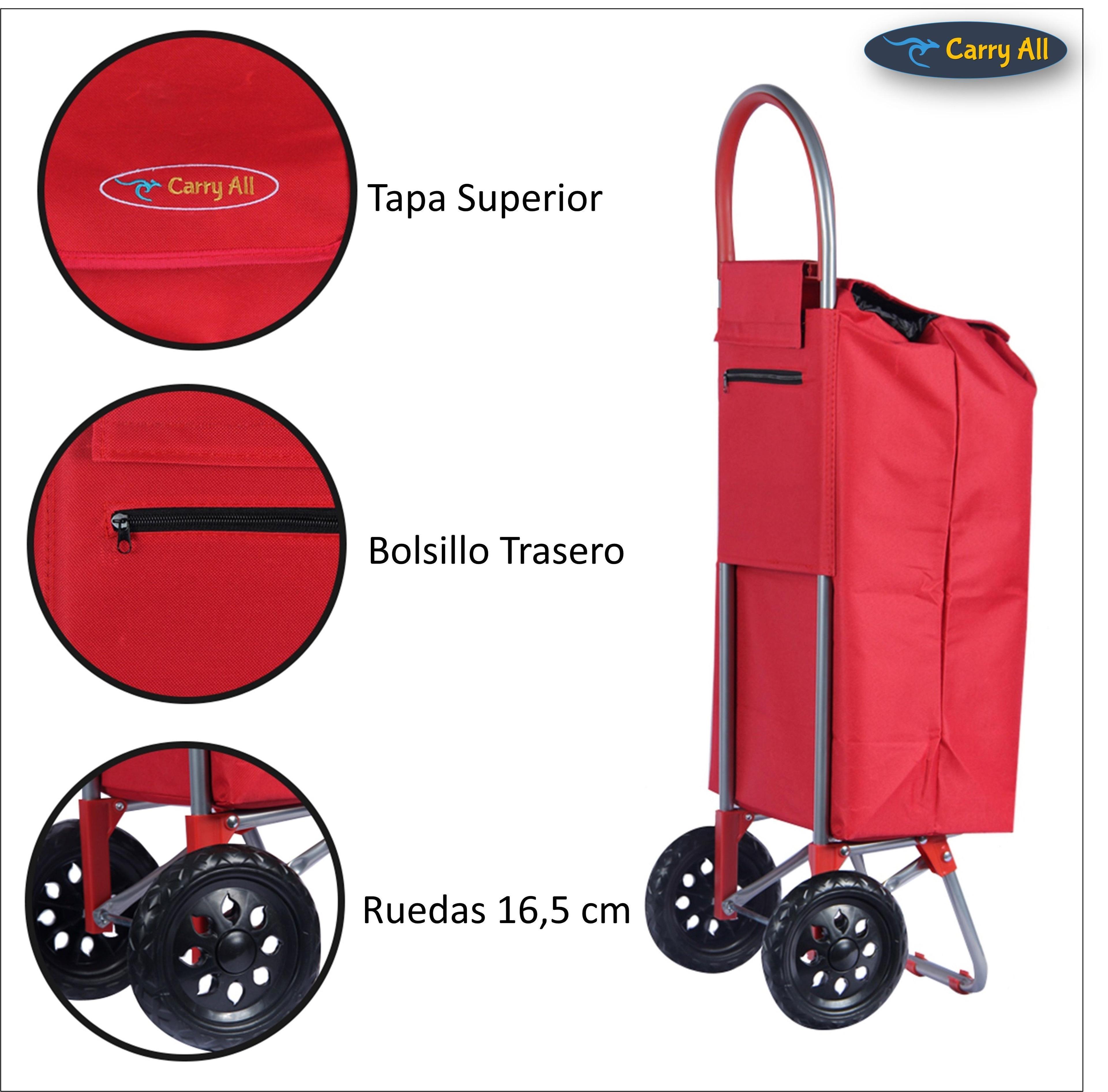 Carrito de Compras Plegable Adelaida Supermercado o Feria Red-3