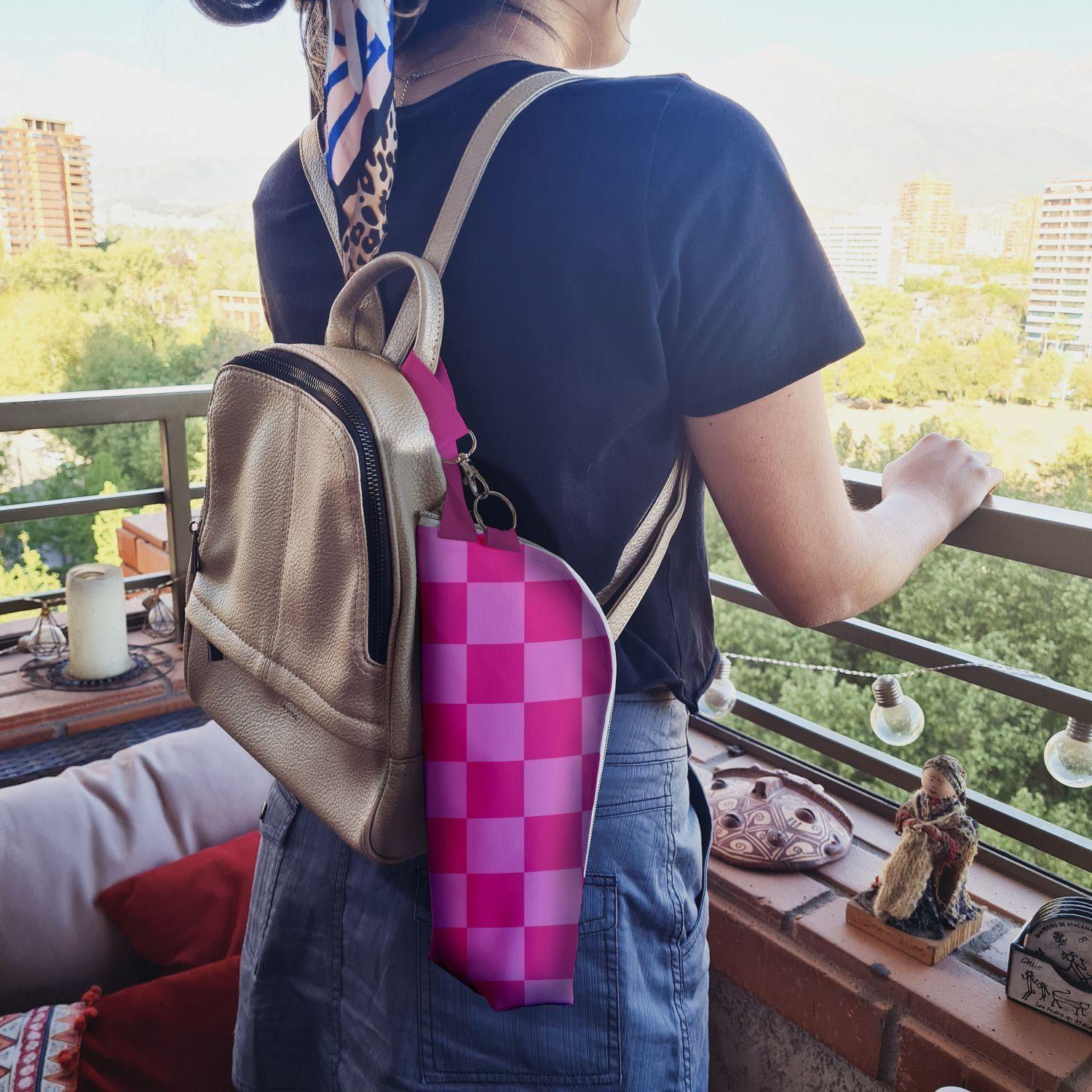 Bolso termico para botella Cuadros-3