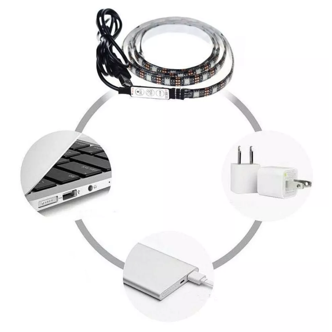 Cinta Rgb 5050 3mt Tira Led Usb  para Tv, Pc-1