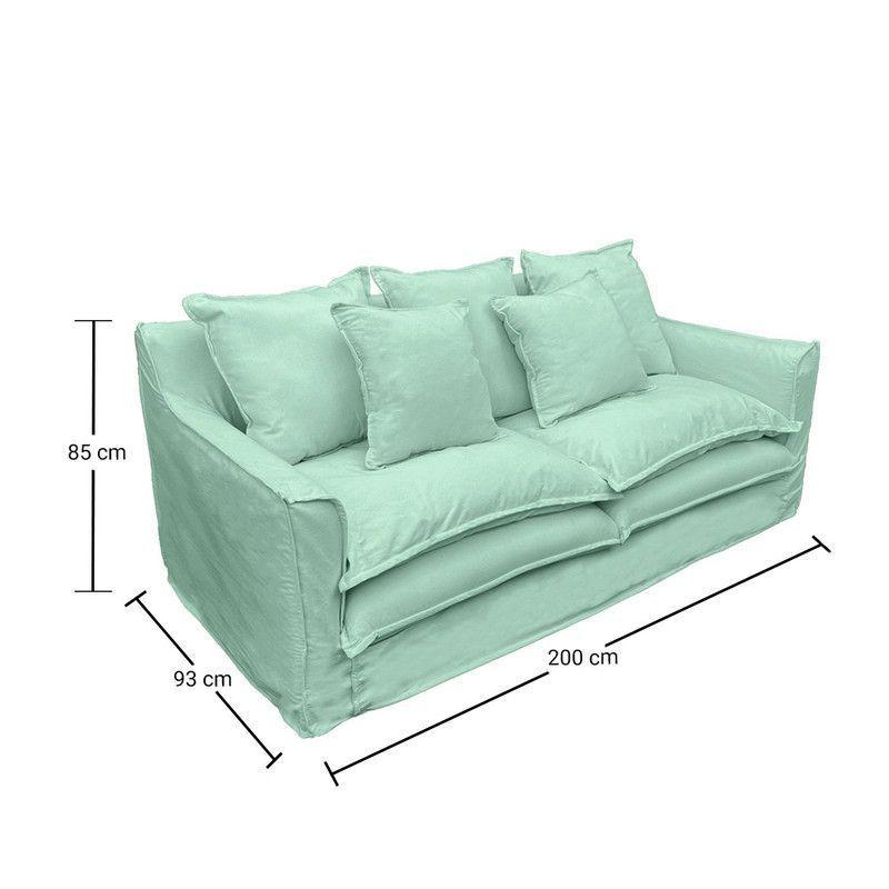 Sofá Puangue Chenille Agua 3C-5