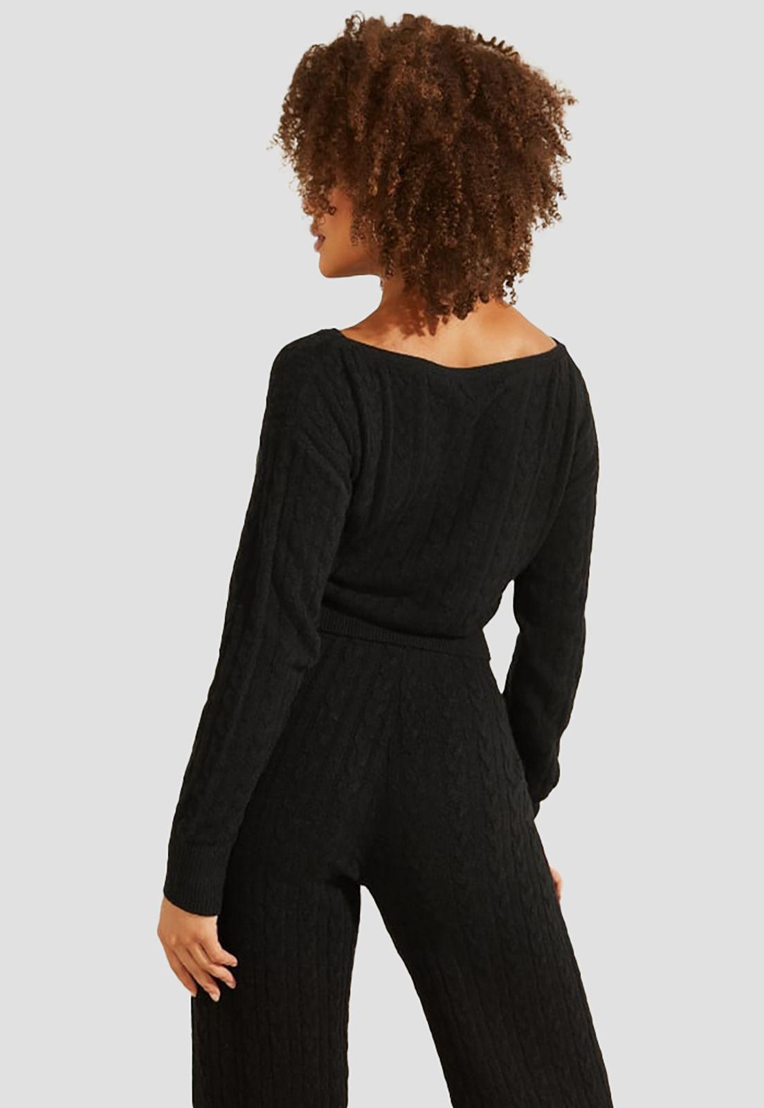 Tejido Guess Ls Sweaters Jblk Negro-2