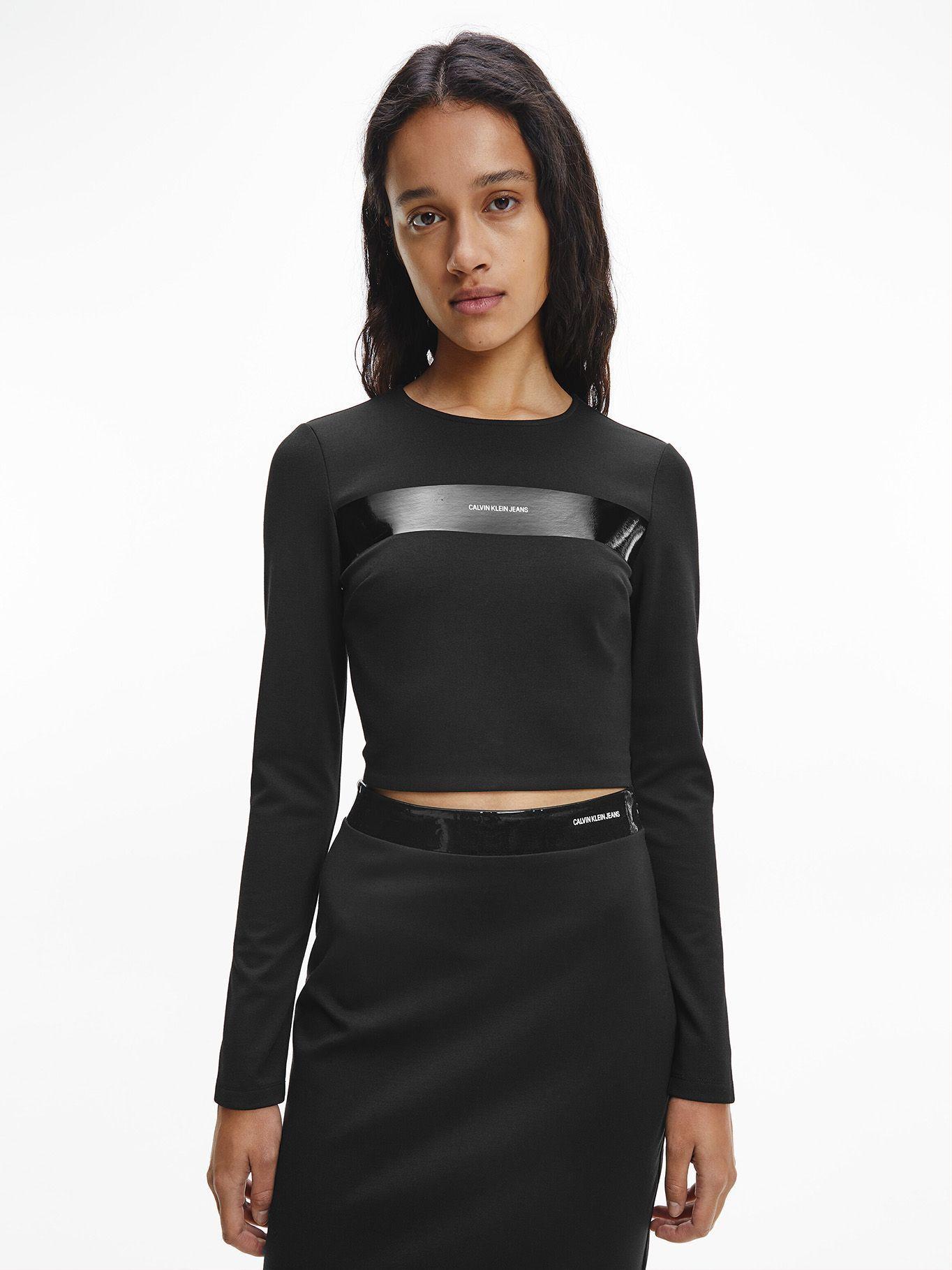 Cropped Top Milano Negro Calvin Klein-0