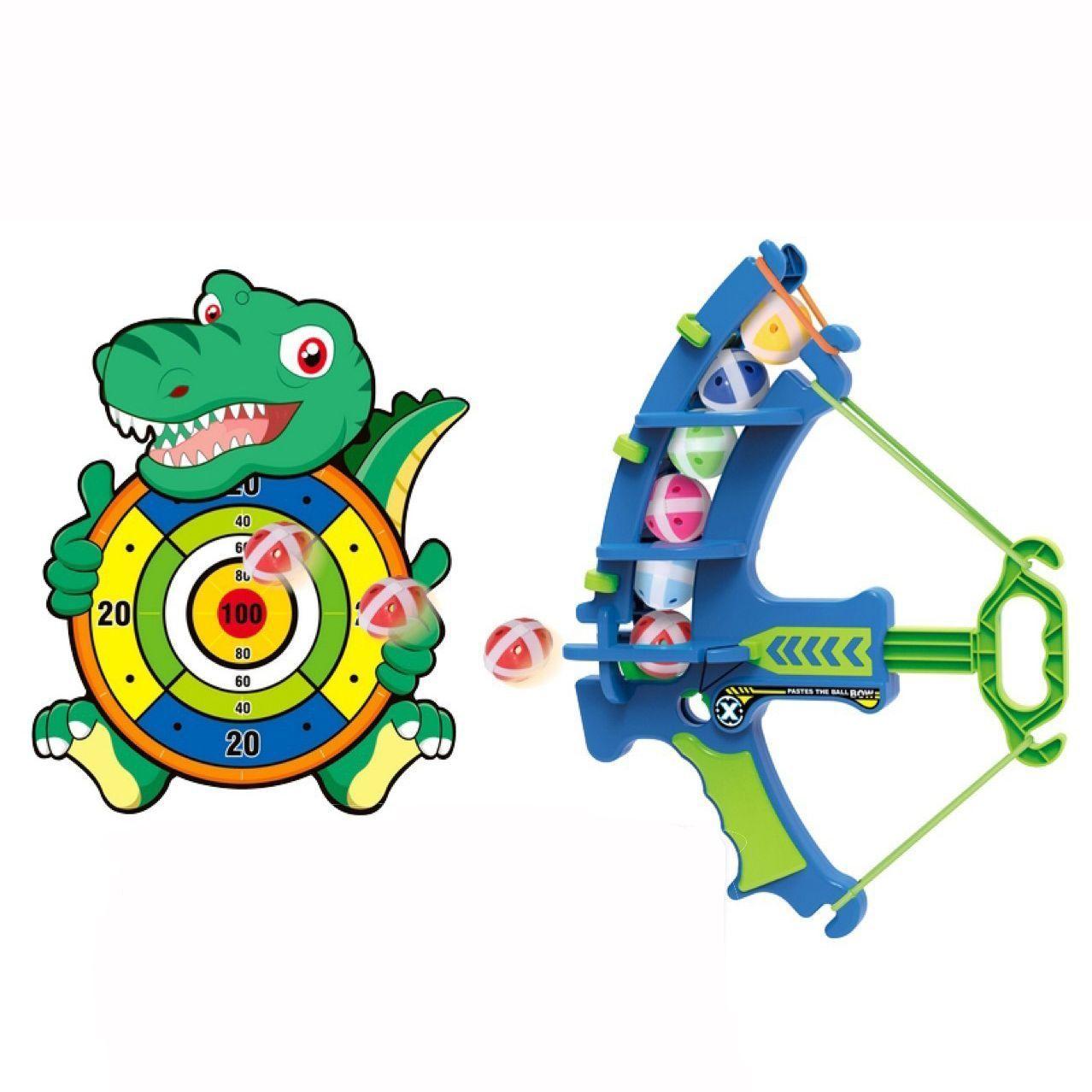 Juguete Tiro Al Blanco Lanzador Pelotas Sticky Ball Bow-0