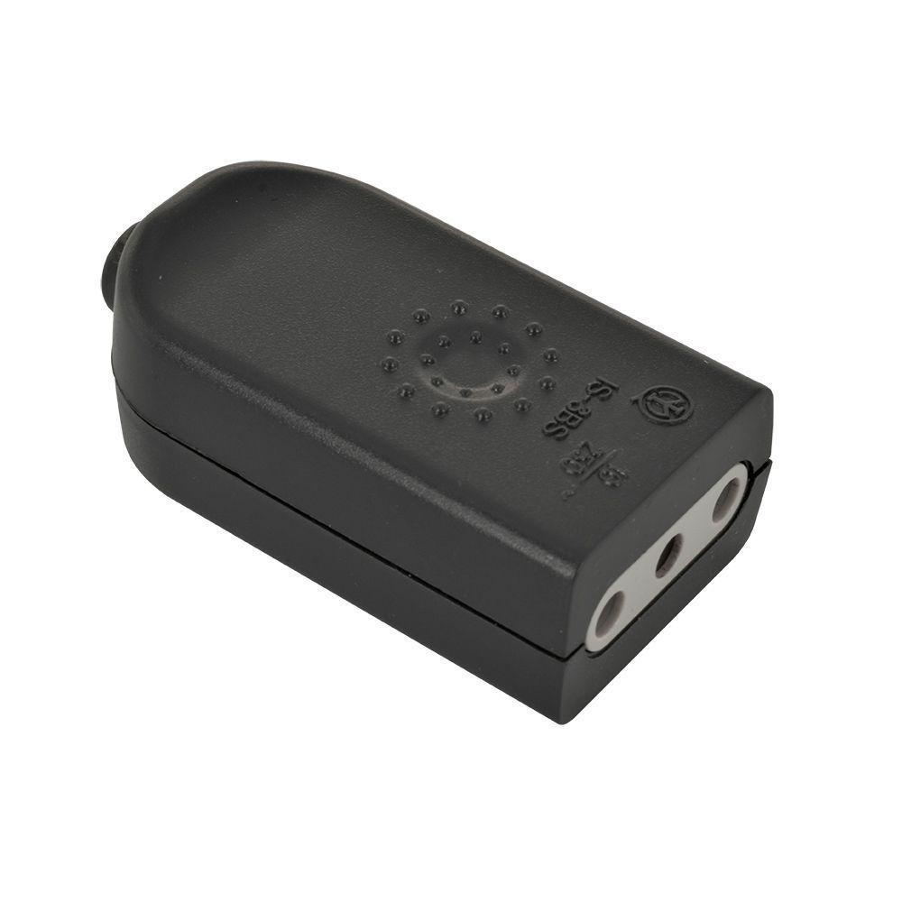 Enchufe Volante Hembra 10A, 250V, 2P+T, Negro  Lexo-0