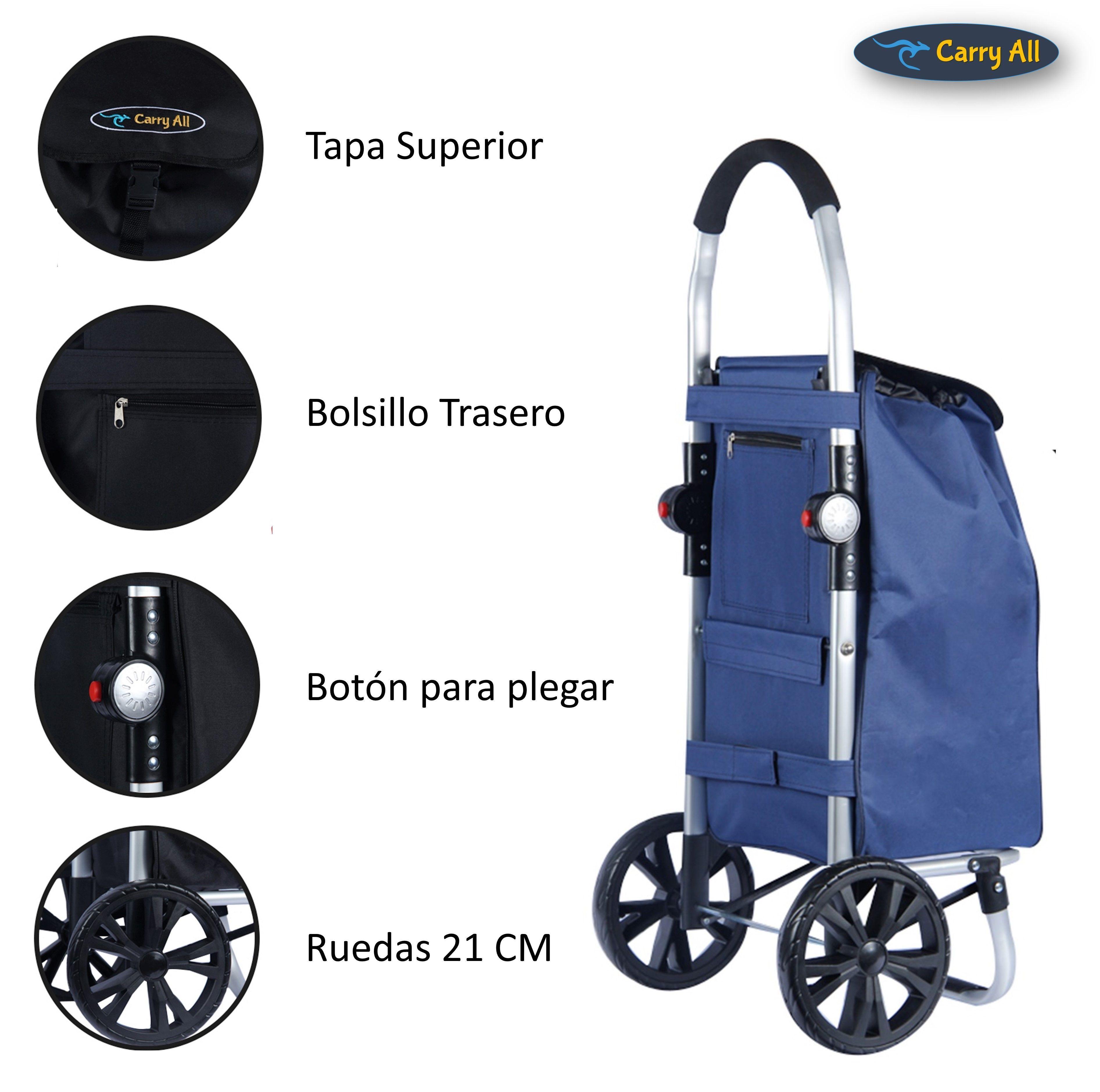 Carrito de Compras Plegable Sidney 50 Litros Supermercado o Feria Blue-2