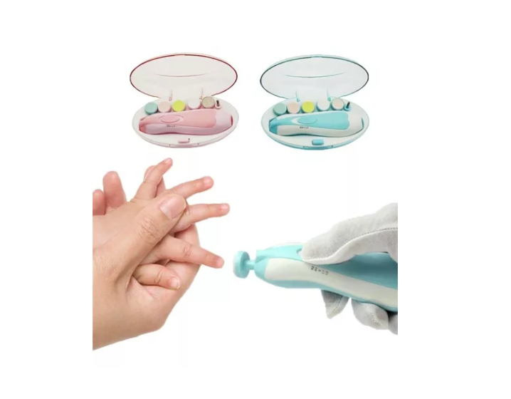 Cortador De Uñas Pulido Eléctrico A Pilas Para Bebés Celeste-3