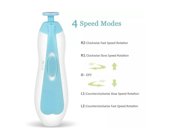 Cortador De Uñas Pulido Eléctrico A Pilas Para Bebés Celeste-1