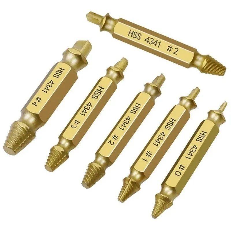 Kit 6 Extractor Remover Tornillos Pernos Rotos Rodados-3