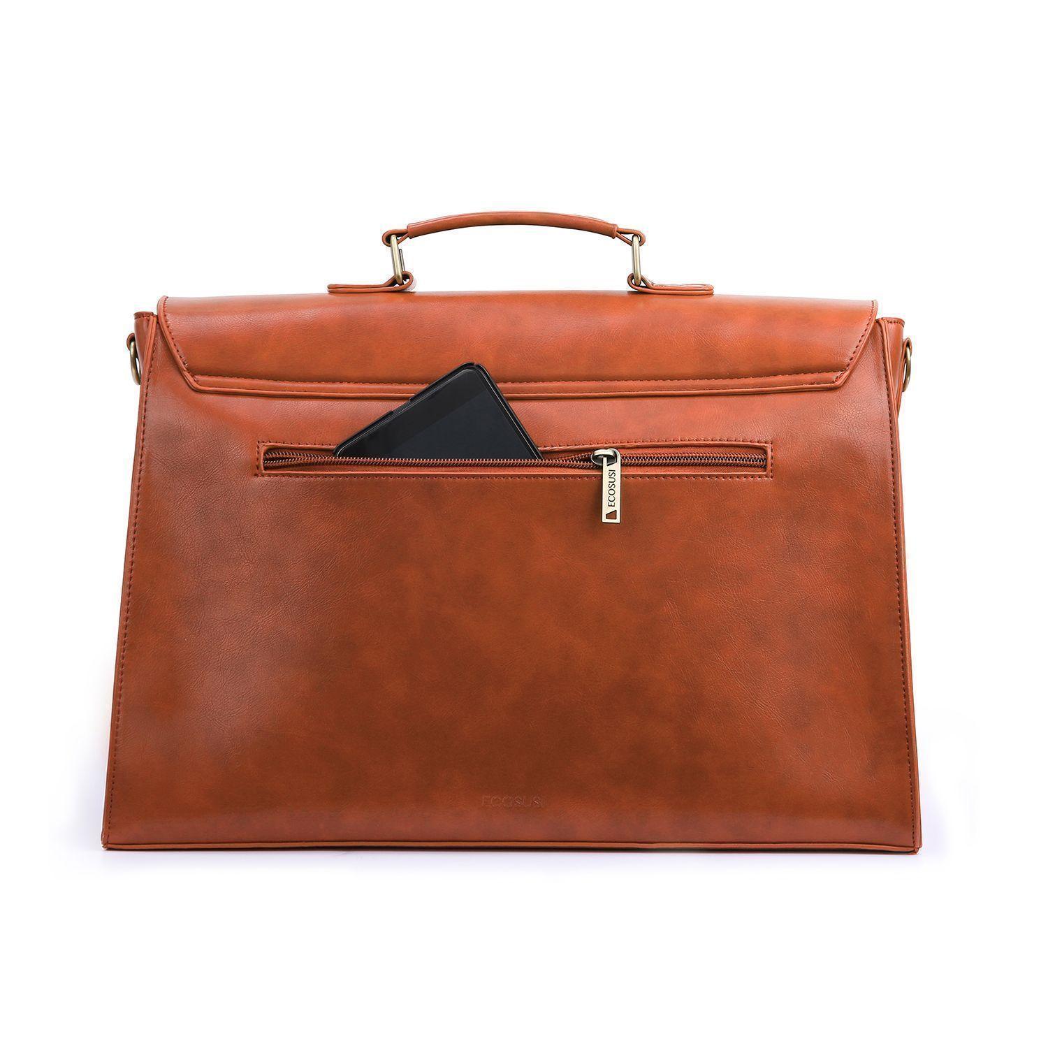 Ecosusi Maletín BOW para laptop 15.6" - Camel-2