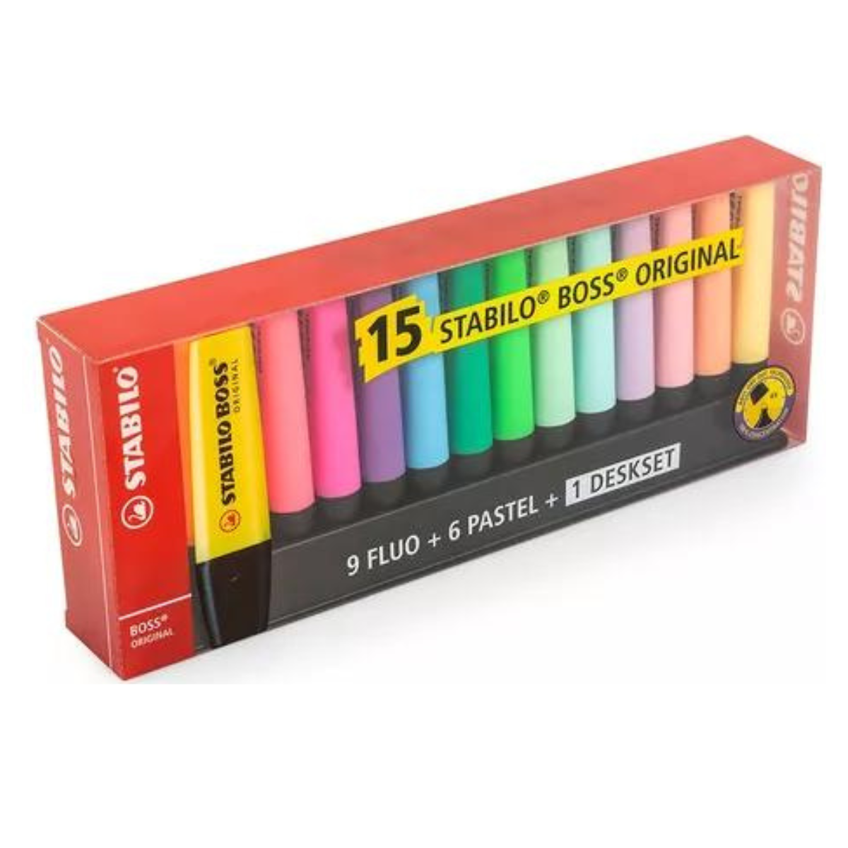 Destacadores Stabilo Boss 15 Colores + Base-0