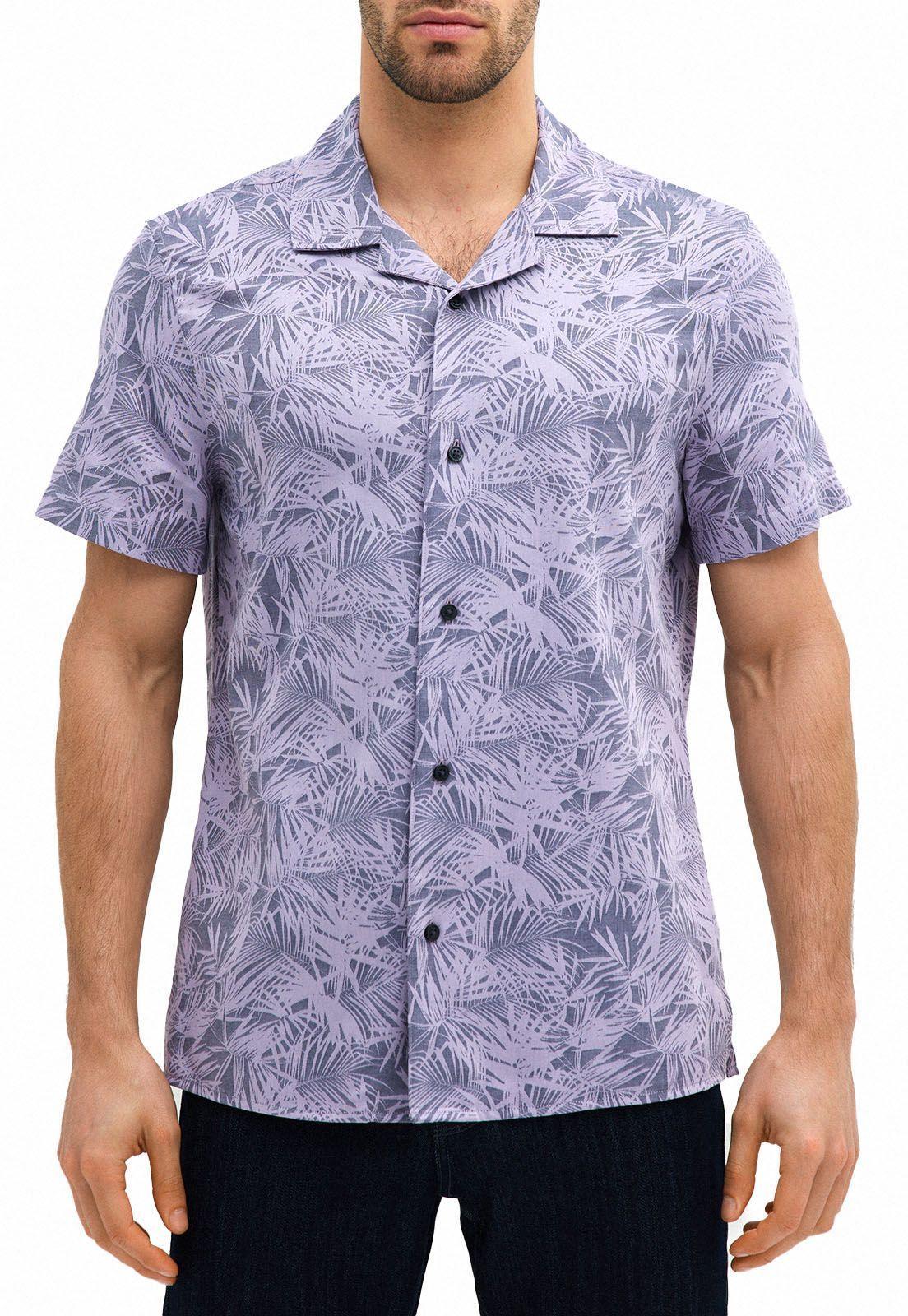 Camisa estampada morada ultra soft-0