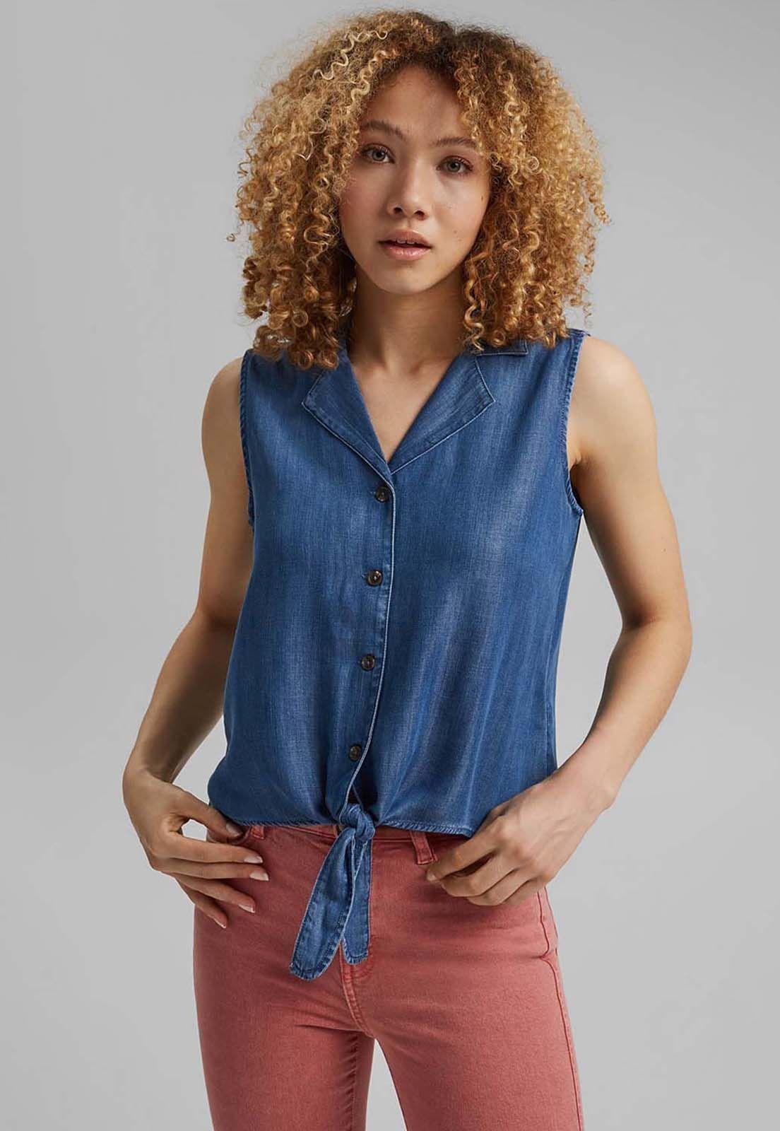 Blusa Sin Mangas De Tencel Esprit-0