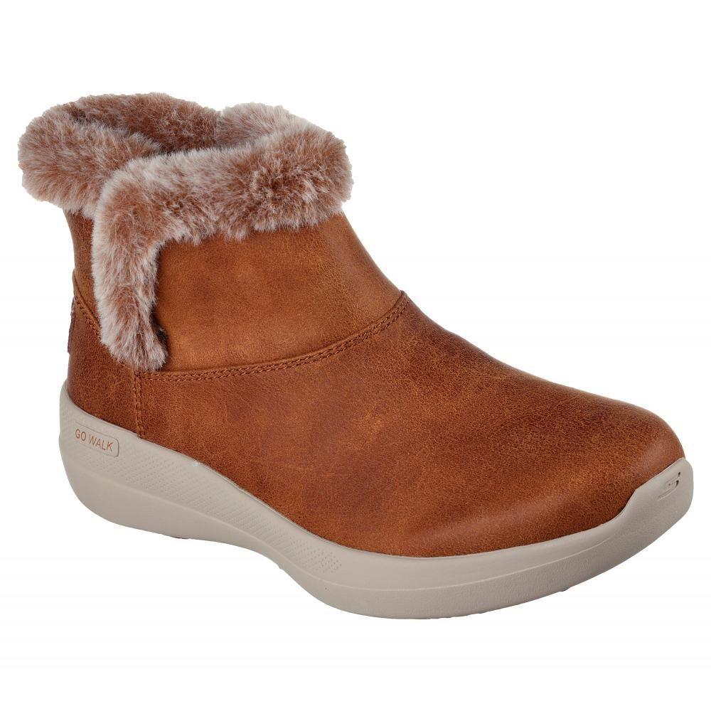 Botin Mujer Go Walk Stability Boot Café Skechers-0