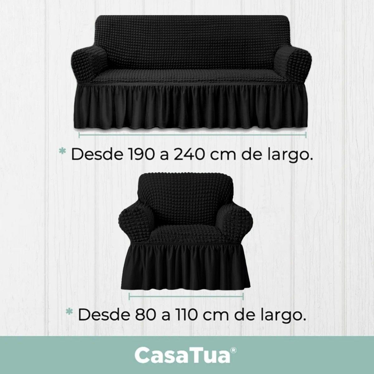 Funda Sofa Elastica Cubre Sillon Turco Juego 3+1+1 Cuerpos-5