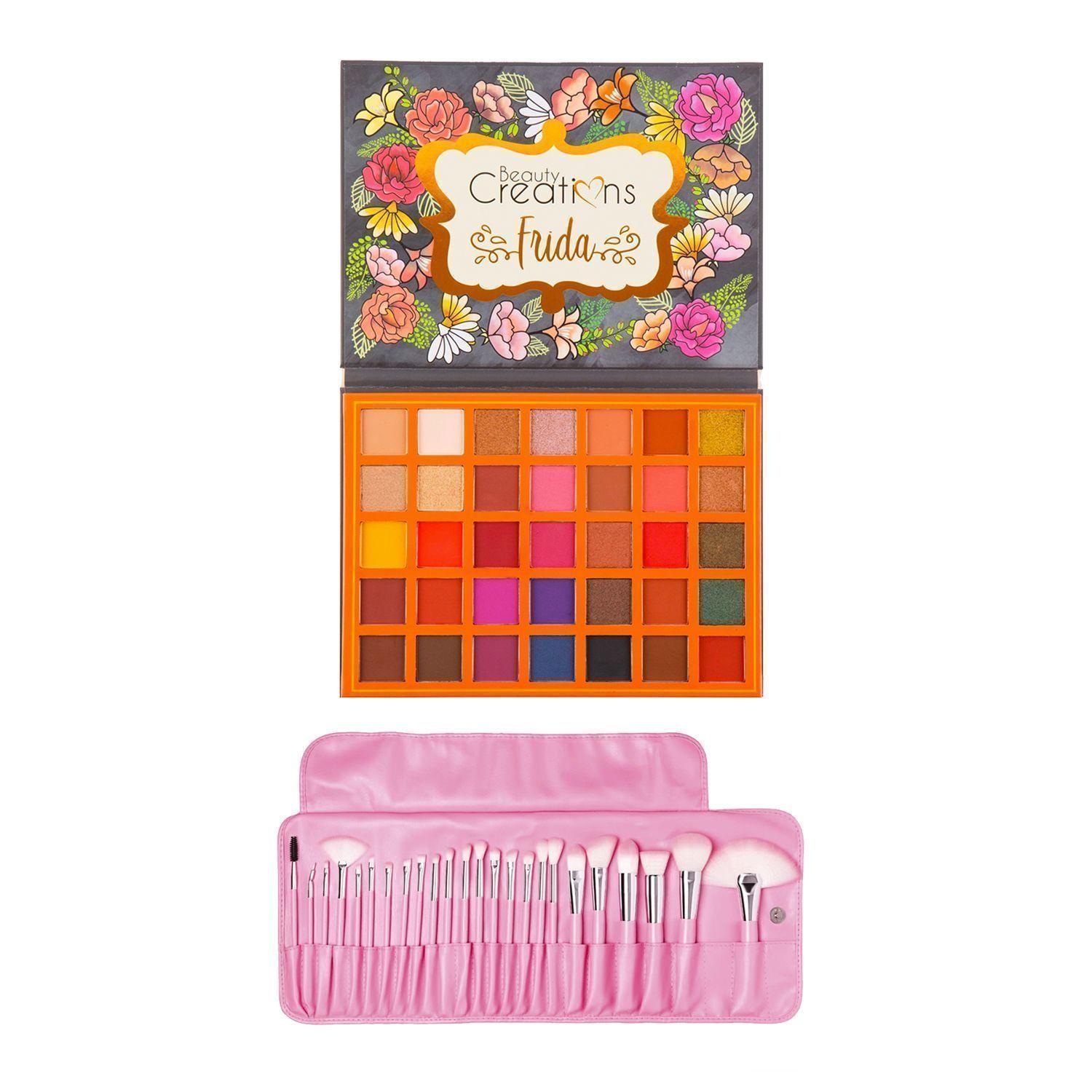 Pack Paleta De Sombras “Frida” + Set 24 Brochas Pastel Cotton Candy de Beauty Creations-0