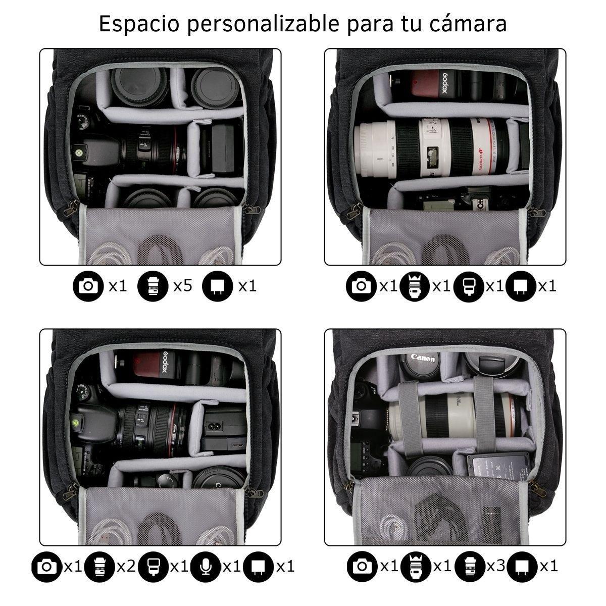 Bagsmart - Mochila para Cámara Anniston - Negro-3