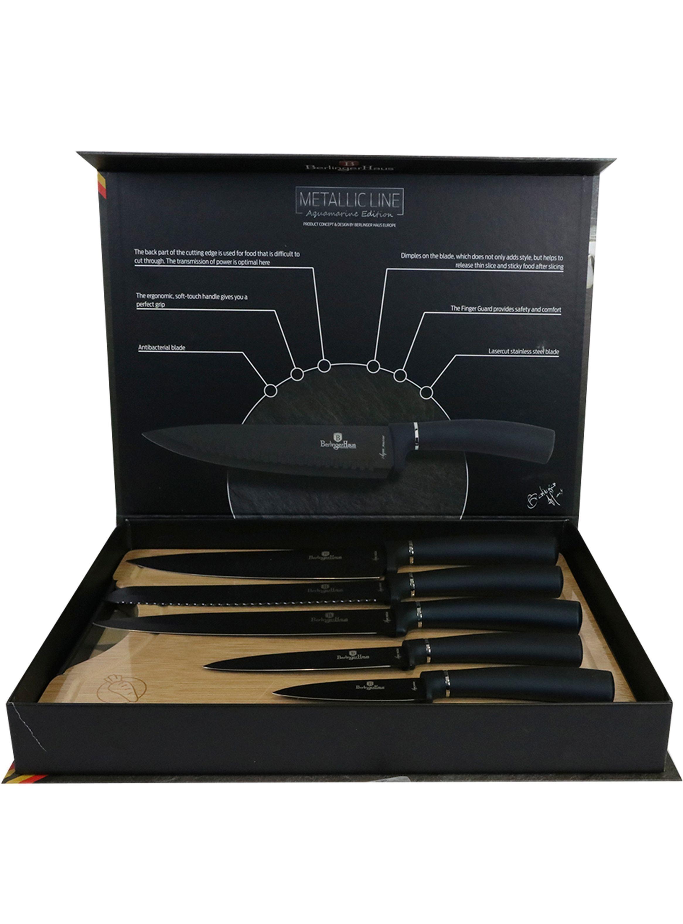 set de cuchillos 5 pcs + Tabla de madera-1