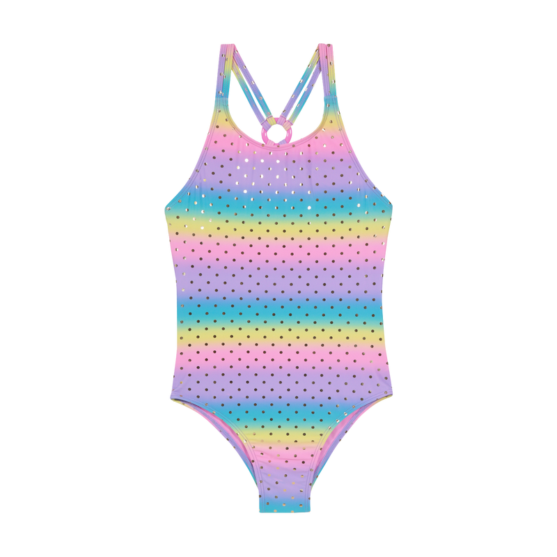 Niña Traje de Baño Folia y Vivos Espalda UV+30  Rosado-0