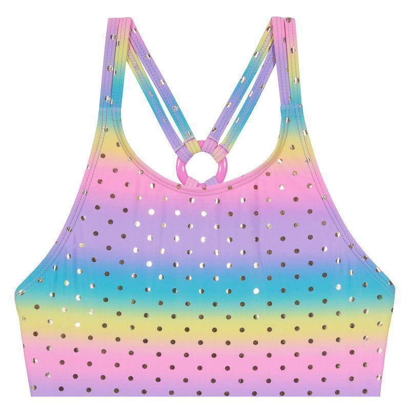 Niña Traje de Baño Folia y Vivos Espalda UV+30  Rosado-2