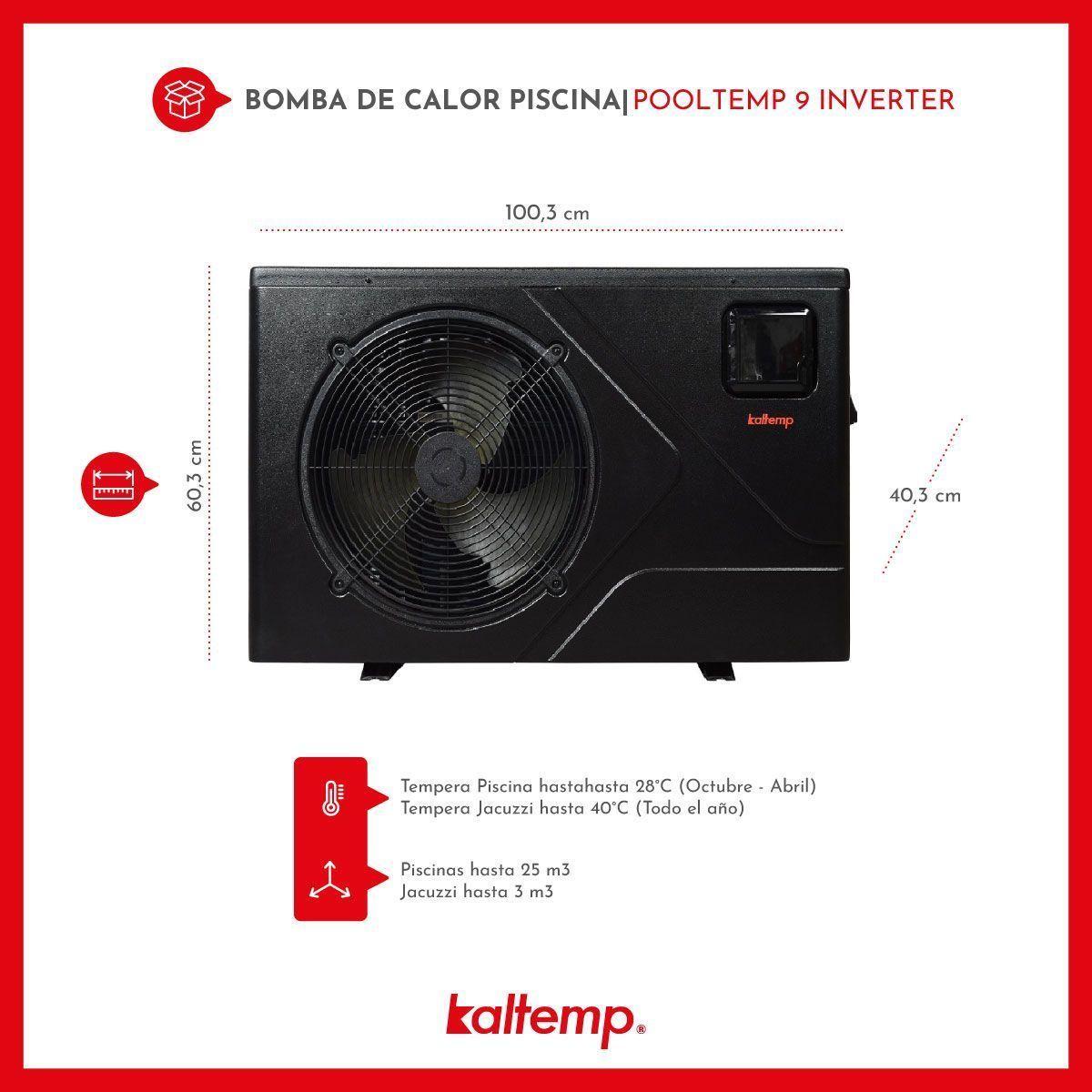 Bomba Calor Piscina Kaltemp Pooltemp 9 Inverter 25m3-4