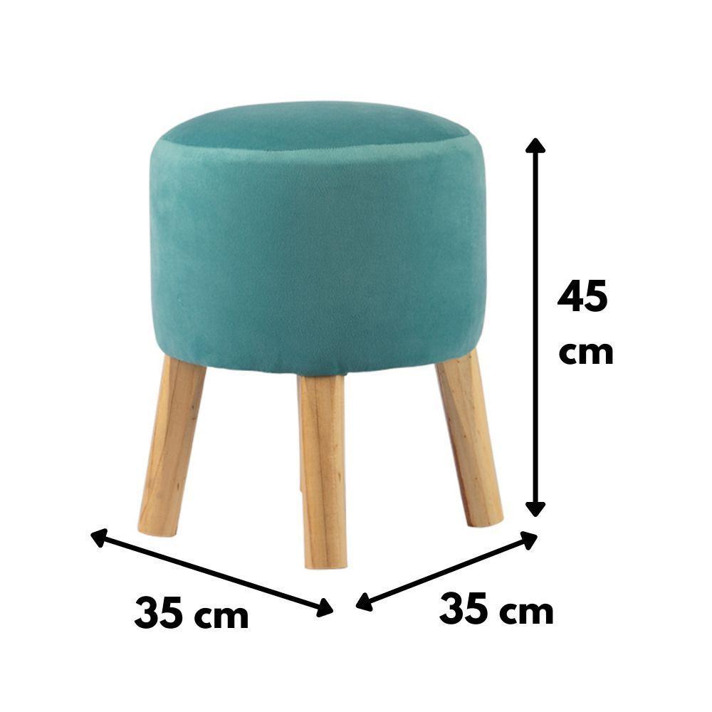 Pouf Bird Turquesa Felpa 35x35x45 cm Máxima Design-2