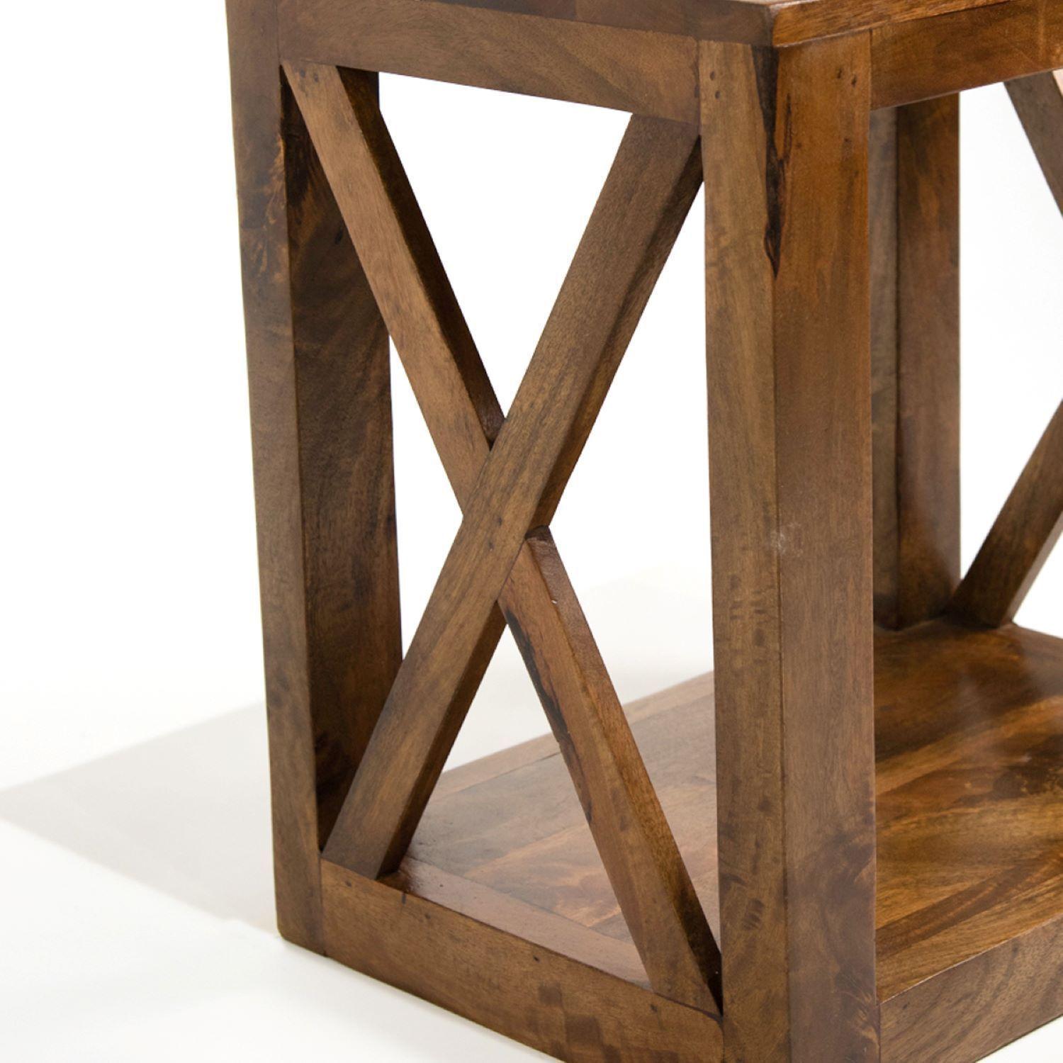 Mesa Auxiliar Madera de Mango 50X35X50cm-2