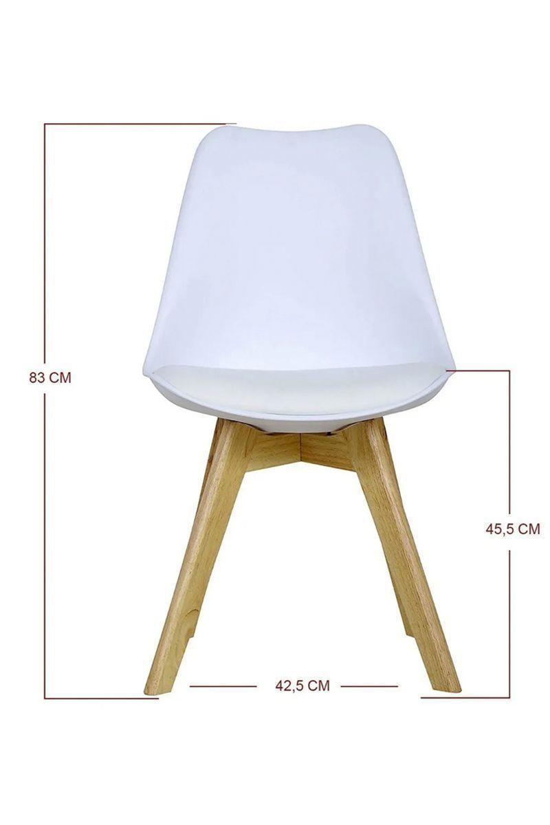 Pack 4 Sillas Eames Tulip con Cojín Blanco-5