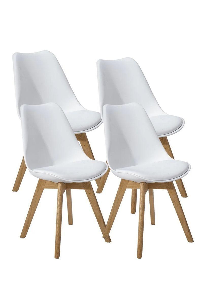 Pack 4 Sillas Eames Tulip con Cojín Blanco-0