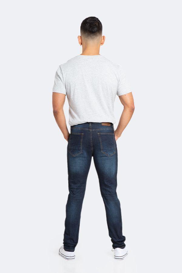 Jeans Hombre Slim Azul Focalizado Medio-3
