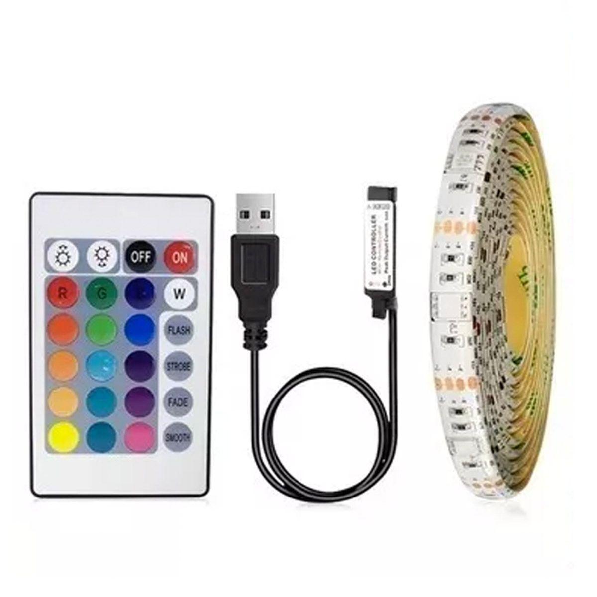 Cinta Rgb Tira Led Usb Para Tv Control Remoto-0