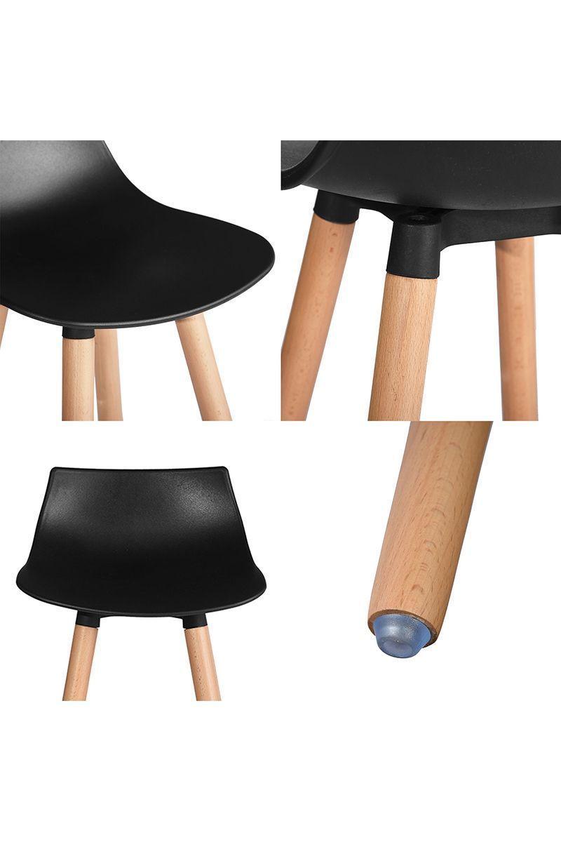 Pack 2 Pisos Bar Patas Madera y Reposapiés Negro-4