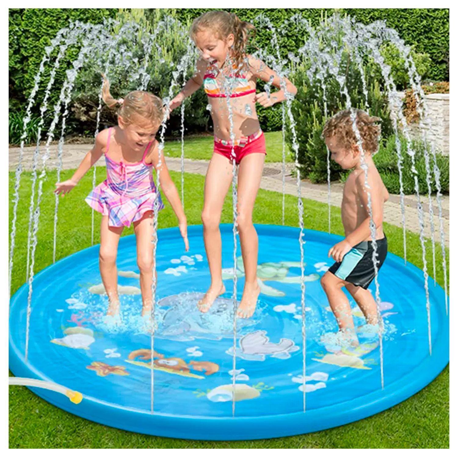 Alfombra Piscina Lanza Agua Para Niños Diseño Redondo-7