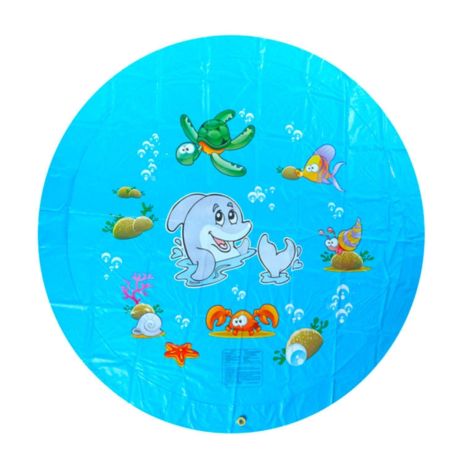 Alfombra Piscina Lanza Agua Para Niños Diseño Redondo-2