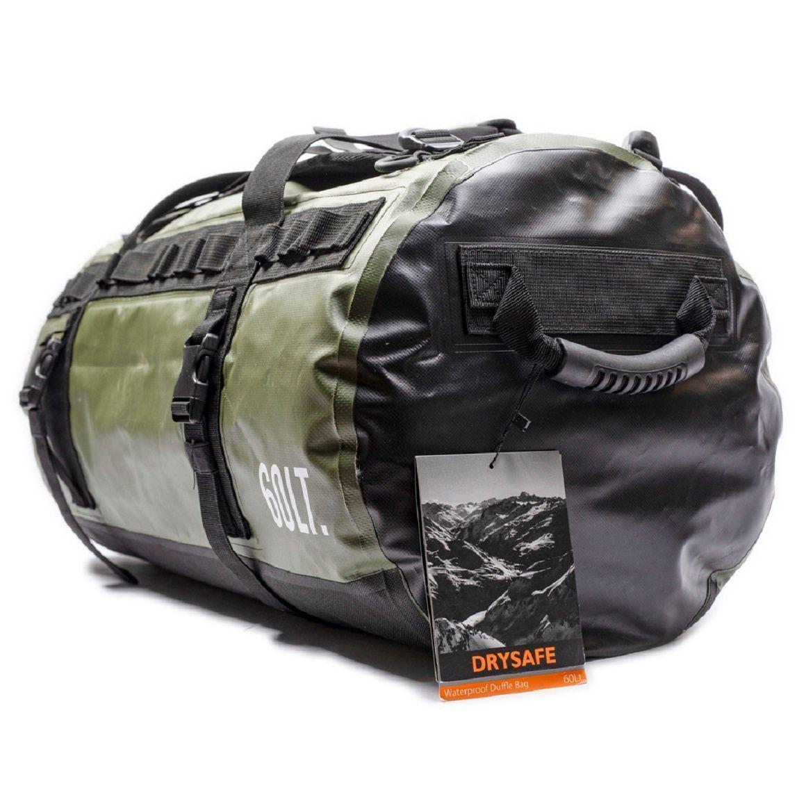 Bolso Duffel 60 Lts Impermeable Verde Militar-2