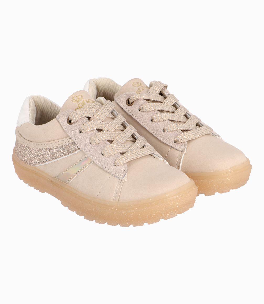 Zapatilla Con Glitter Niña Beige Limonada-0