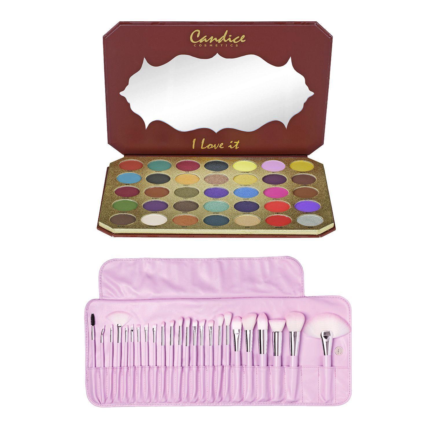 Pack Paleta de Sombras "I Love It" de Candice Cosmetics + Set de 24 Brochas Pastel Marshmallow Beauty Creations-0