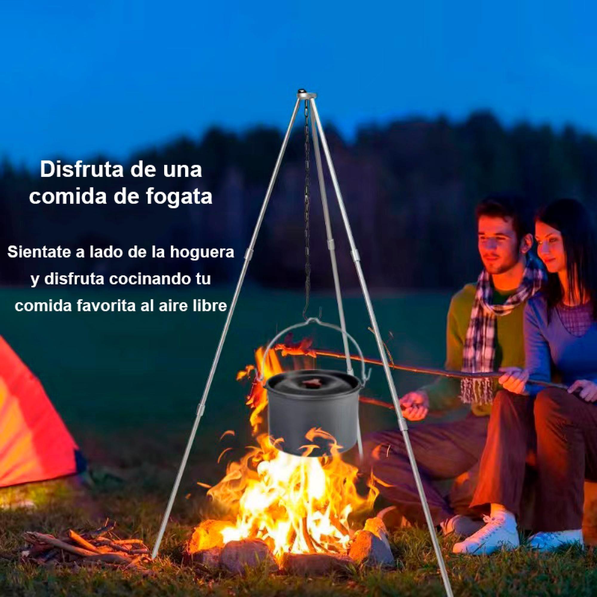 Trípode de camping con gancho para fogatas - Portátil-1