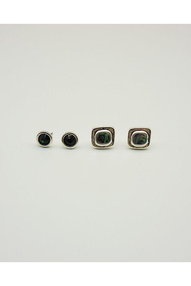 Set de Aros plateados Seaweed Nile i-D-0