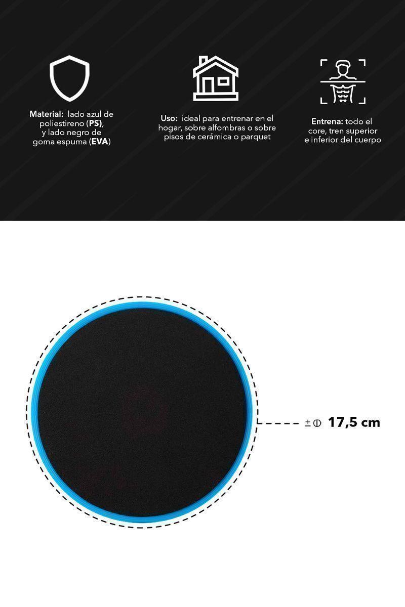 Disco Deslizador Fitness Entrenamiento Azul-2