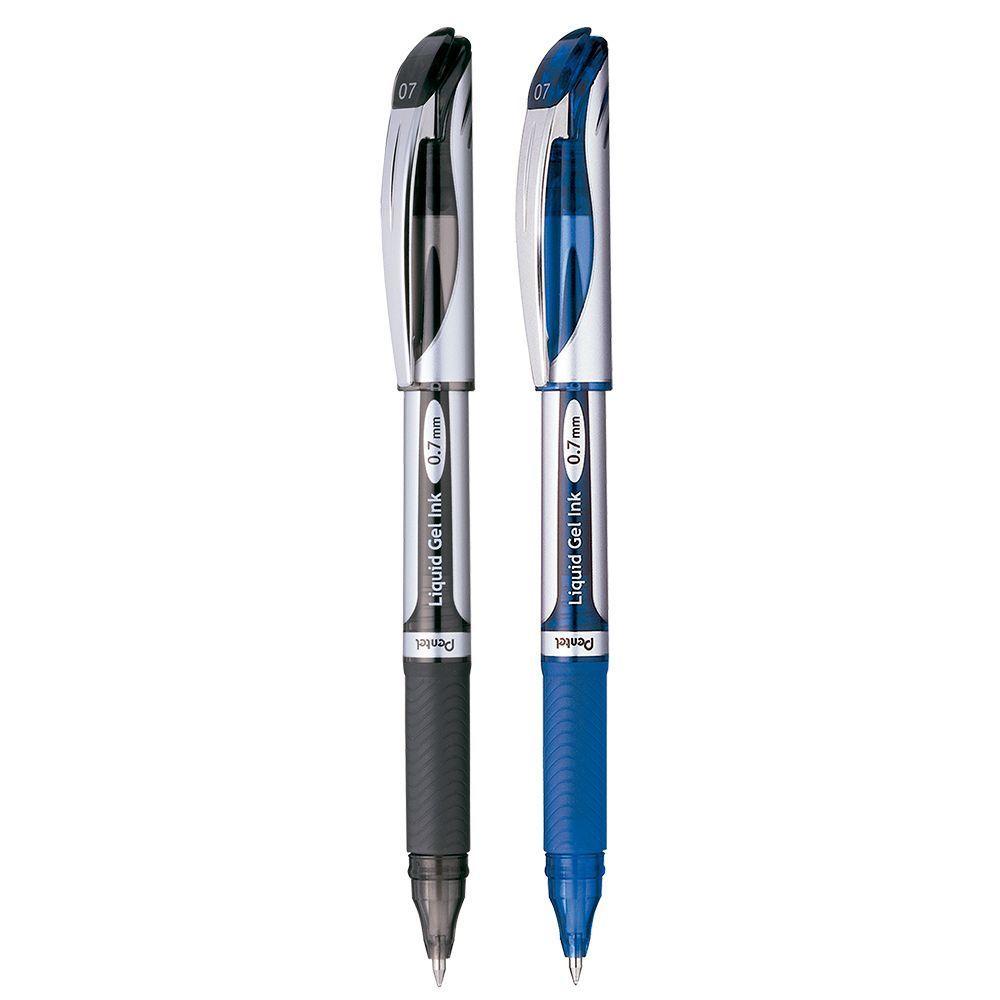 2 Bolígrafos Energel 0.7 Negro - Azul Pentel-0