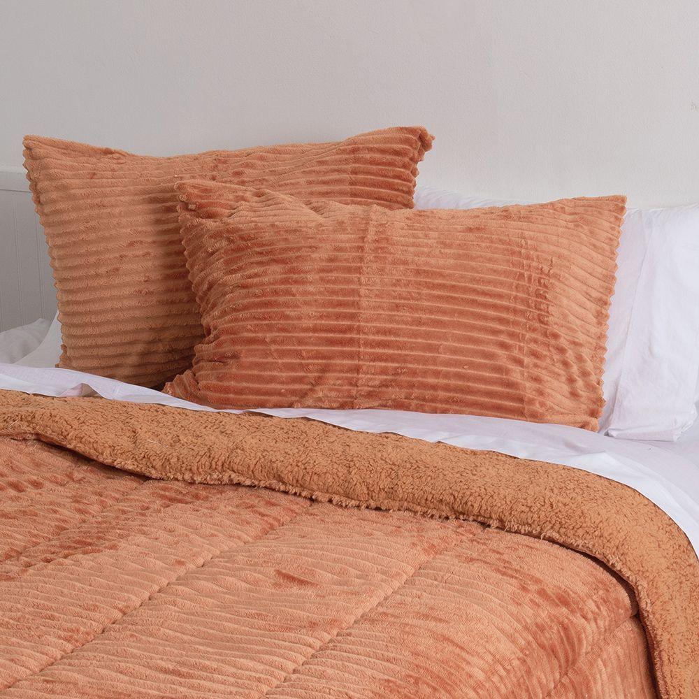 Plumon Corduroy Coral Sherpa King Terracota-3