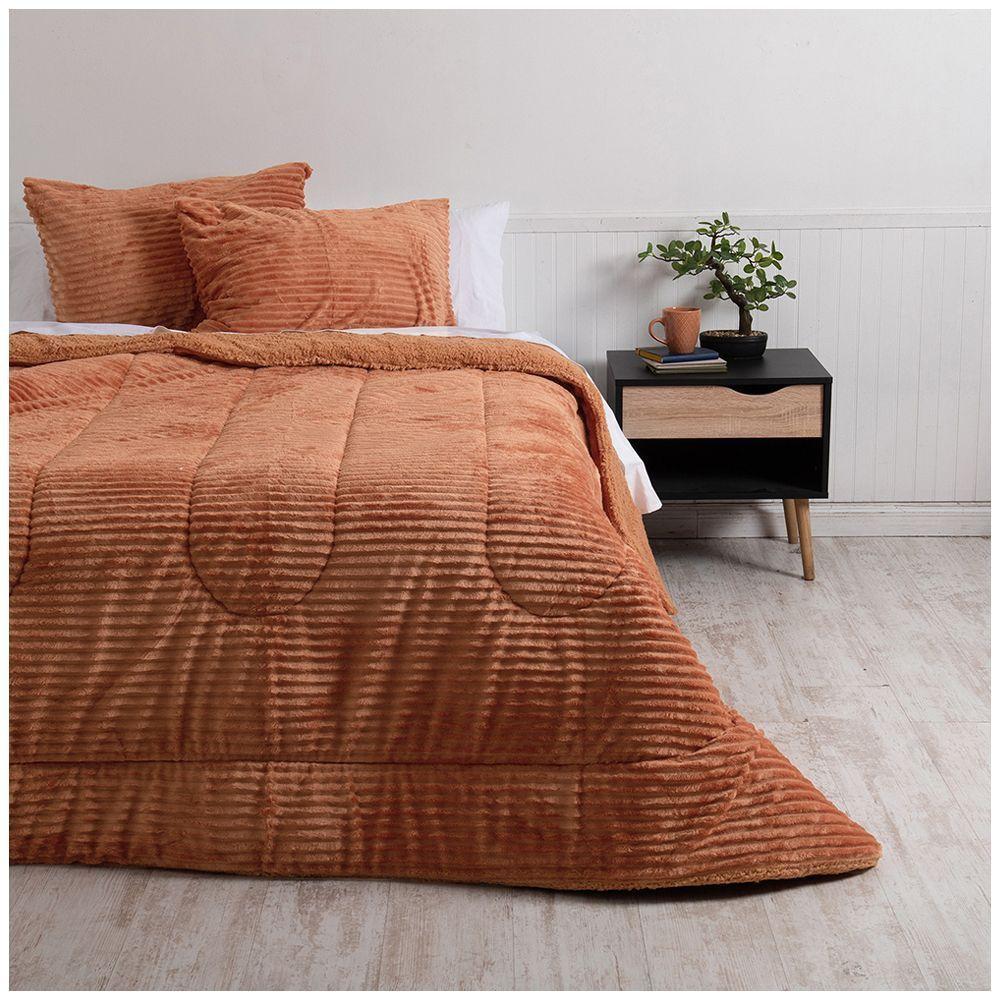 Plumon Corduroy Coral Sherpa King Terracota-0